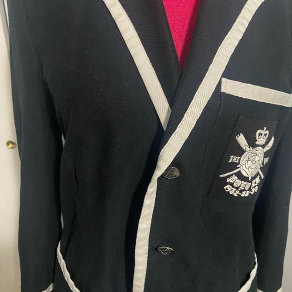 Polo Ralph lauren emblem black cotton blazer 8 - Picture 3 of 6